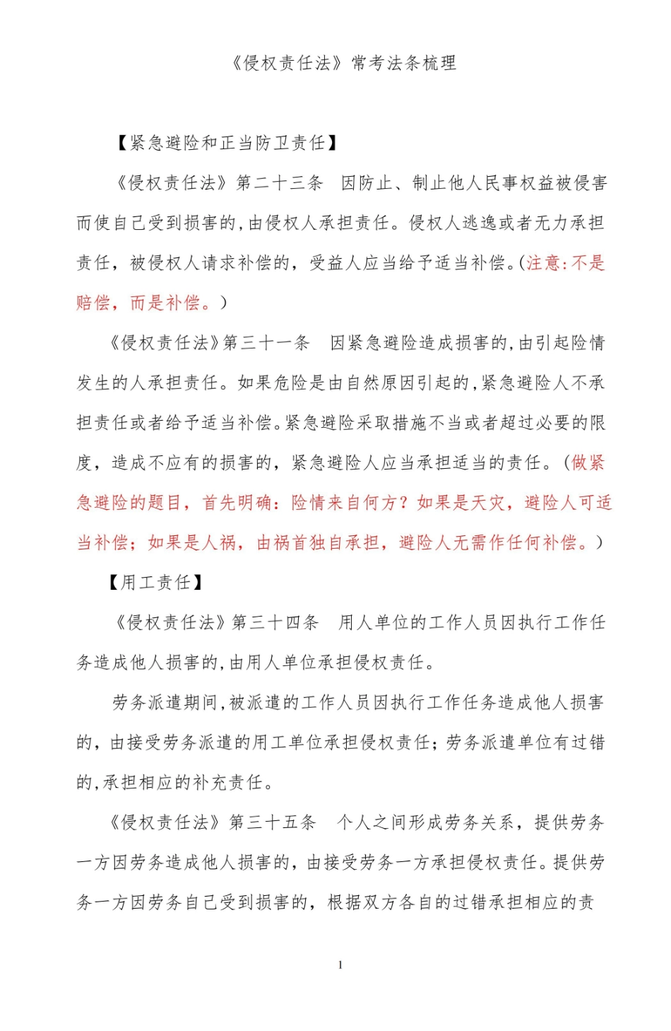 侵权责任法常考知识点.pdf_第1页