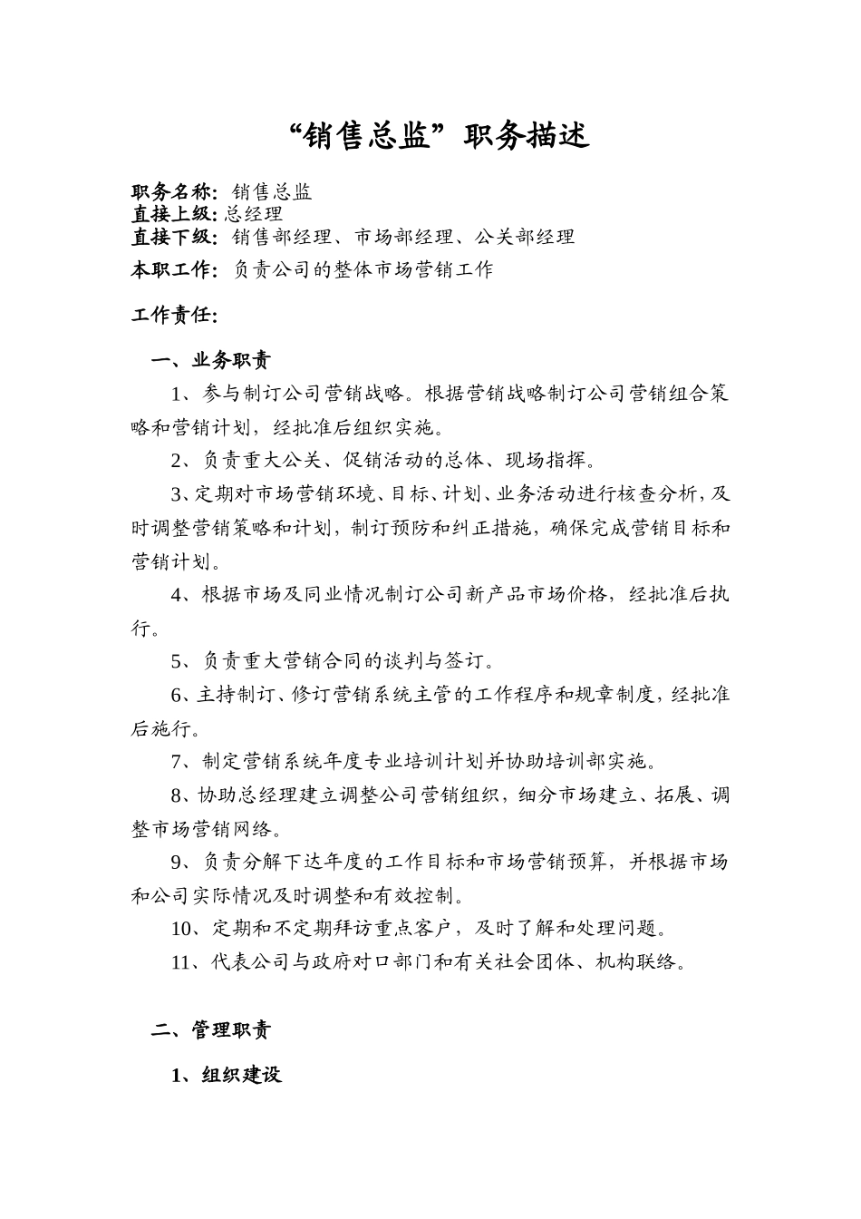“销售总监”职务描述.doc_第1页