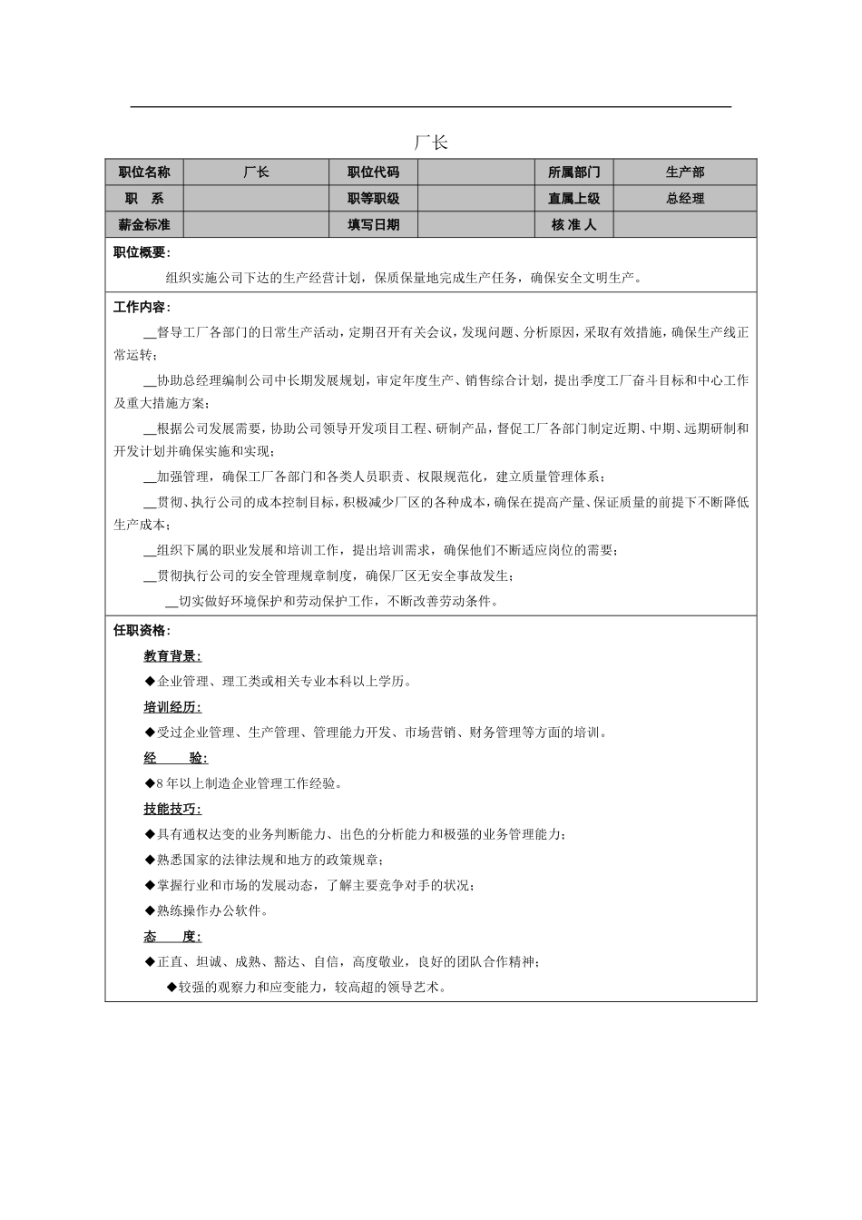 厂长职能说明书-.doc_第1页