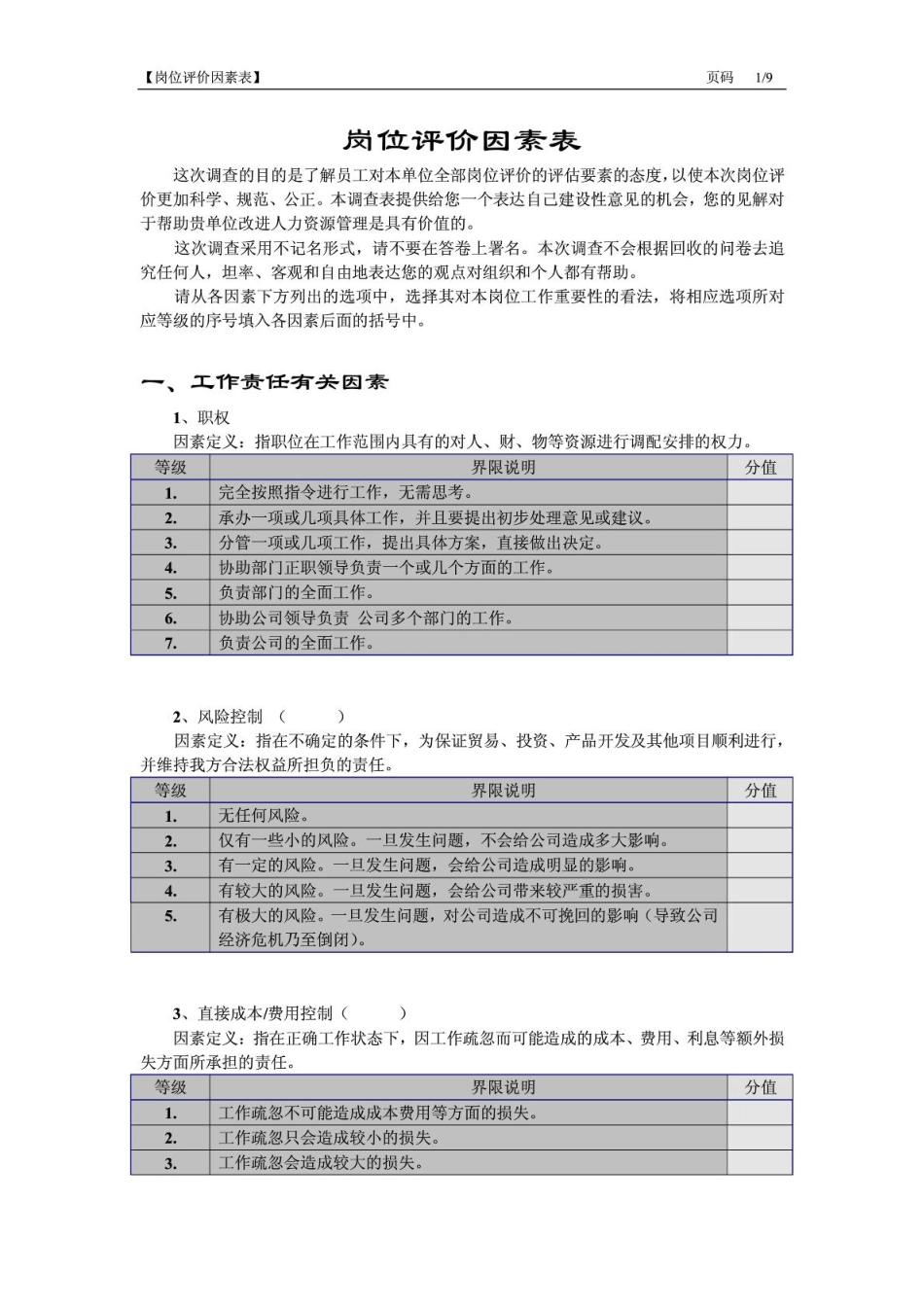 岗位评价评估要素评价量表.pdf_第1页