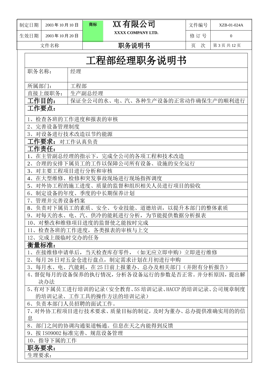 工程部职务说明书.doc_第3页