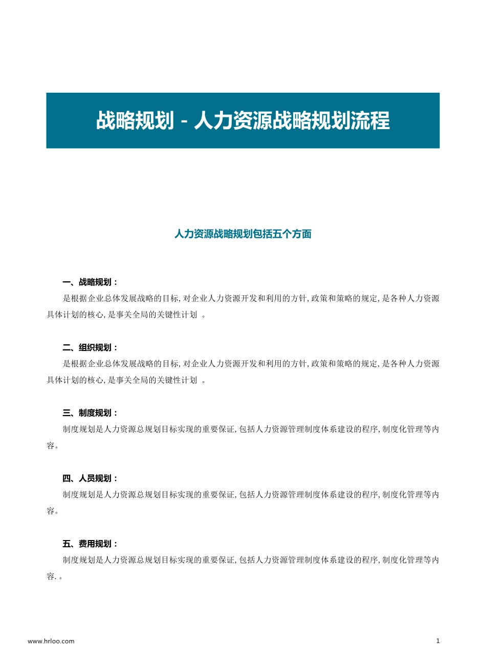 年度规划制定参考手册(1):战略规划-人力资源战略规划流程.pdf_第2页