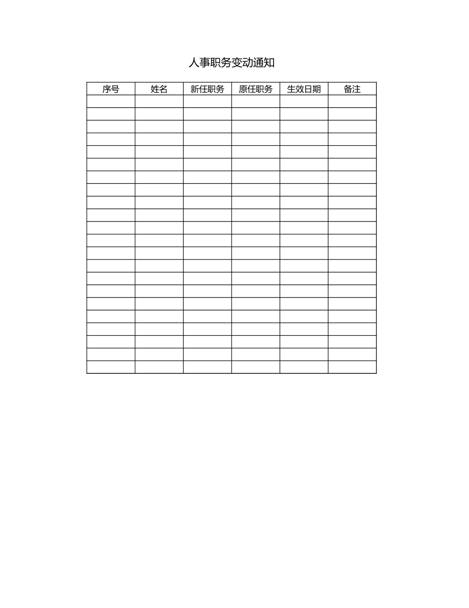 人事职务变动通知表.xlsx_第1页