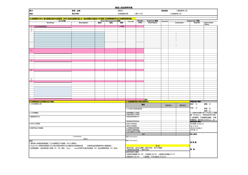 新进人员试用期MBO考评表.docx_第1页