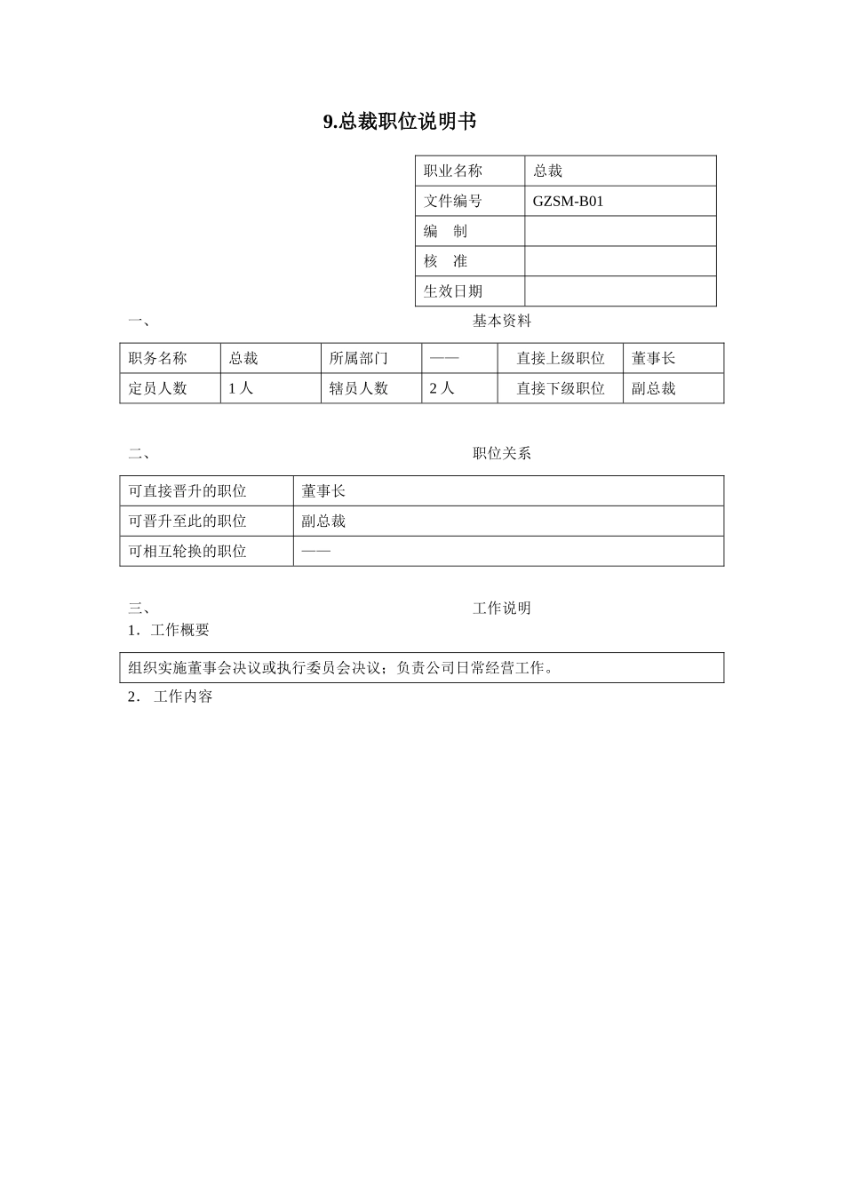 总裁职位说明书.doc_第1页