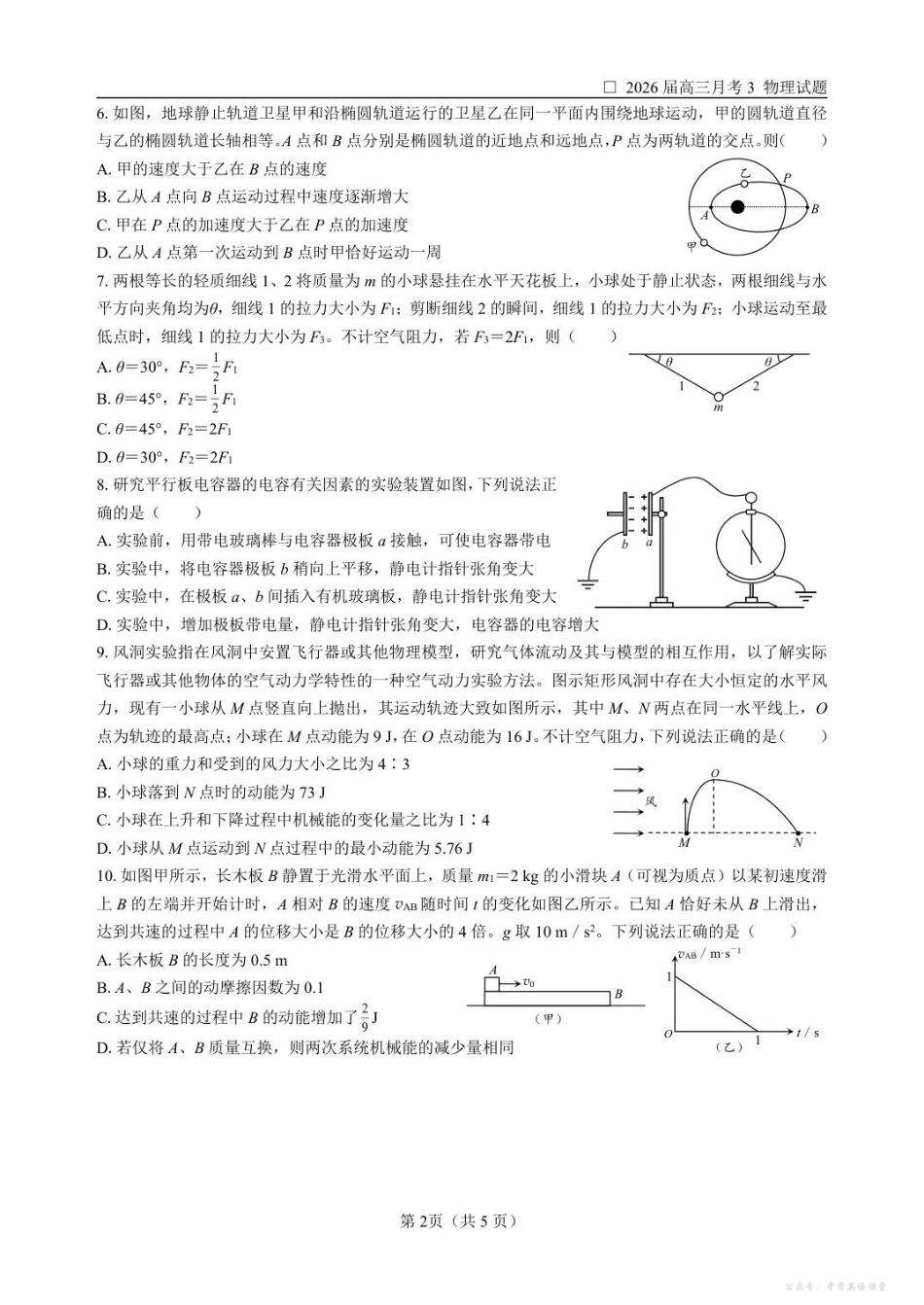 哈尔滨市第六中学校2023级上学期12月测试物理.pdf_第2页