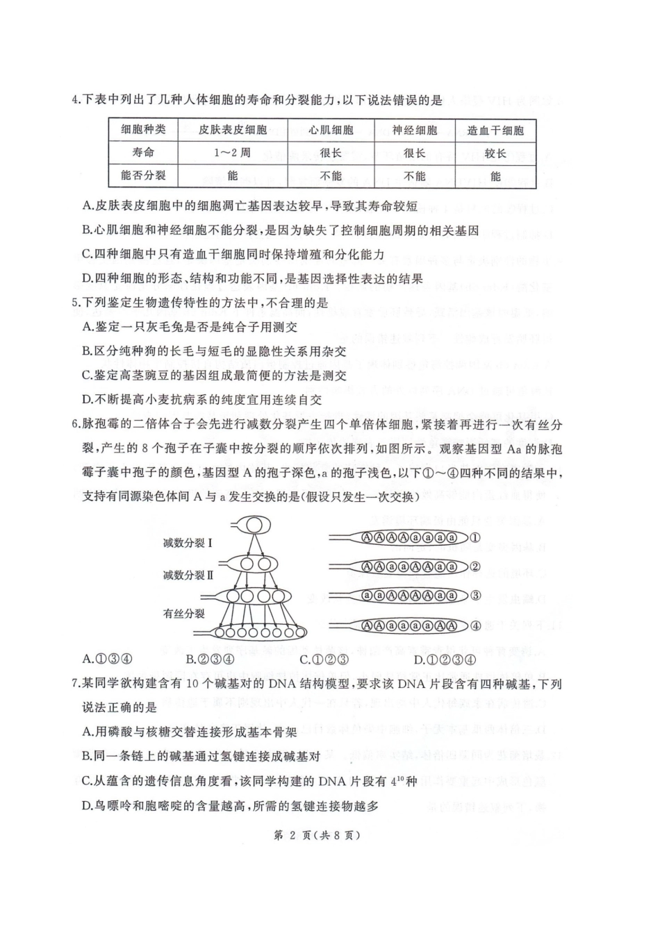 生物试卷河北省邢台市卓越联盟2025-2026学年高三上学期12月联考(12.4-12.5).docx_第2页
