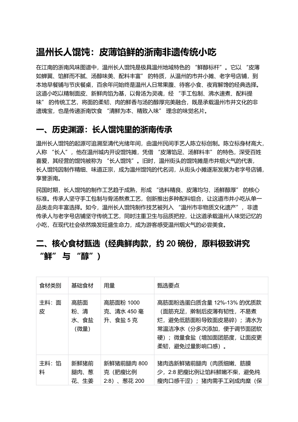 温州长人馄饨：皮薄馅鲜的浙南非遗传统小吃.docx_第1页