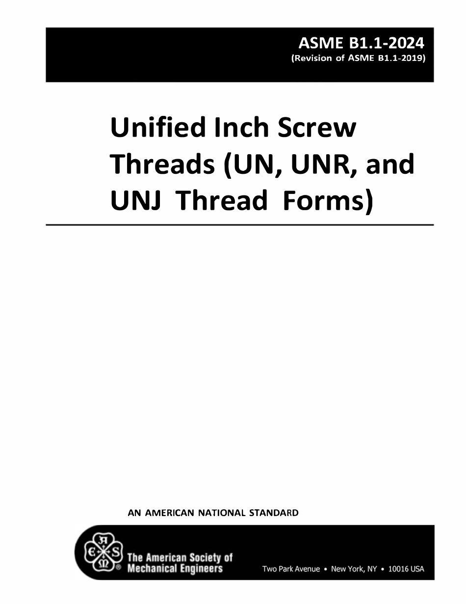 ASME B1.1-2024 统一英寸螺纹(UN、UNR和UNJ螺纹形式)(英文版).pdf_第2页