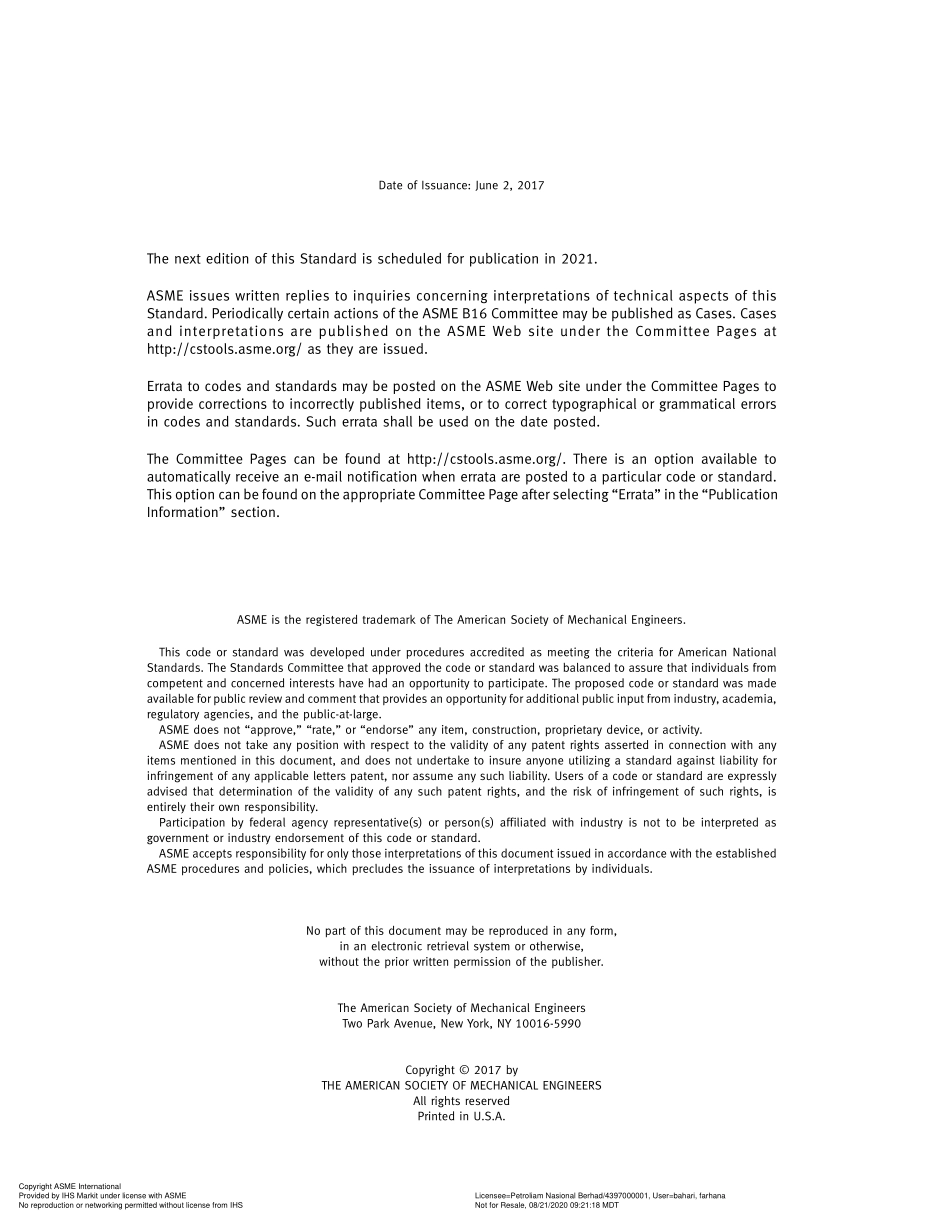 ASME B16.10-2017 阀门的面对面和端到端尺寸（英文版）.pdf_第3页