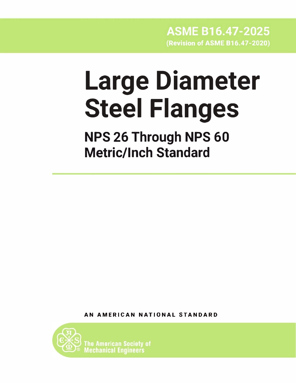 ASME B16.47 2025 大直径钢制法兰（英文版）.pdf_第1页