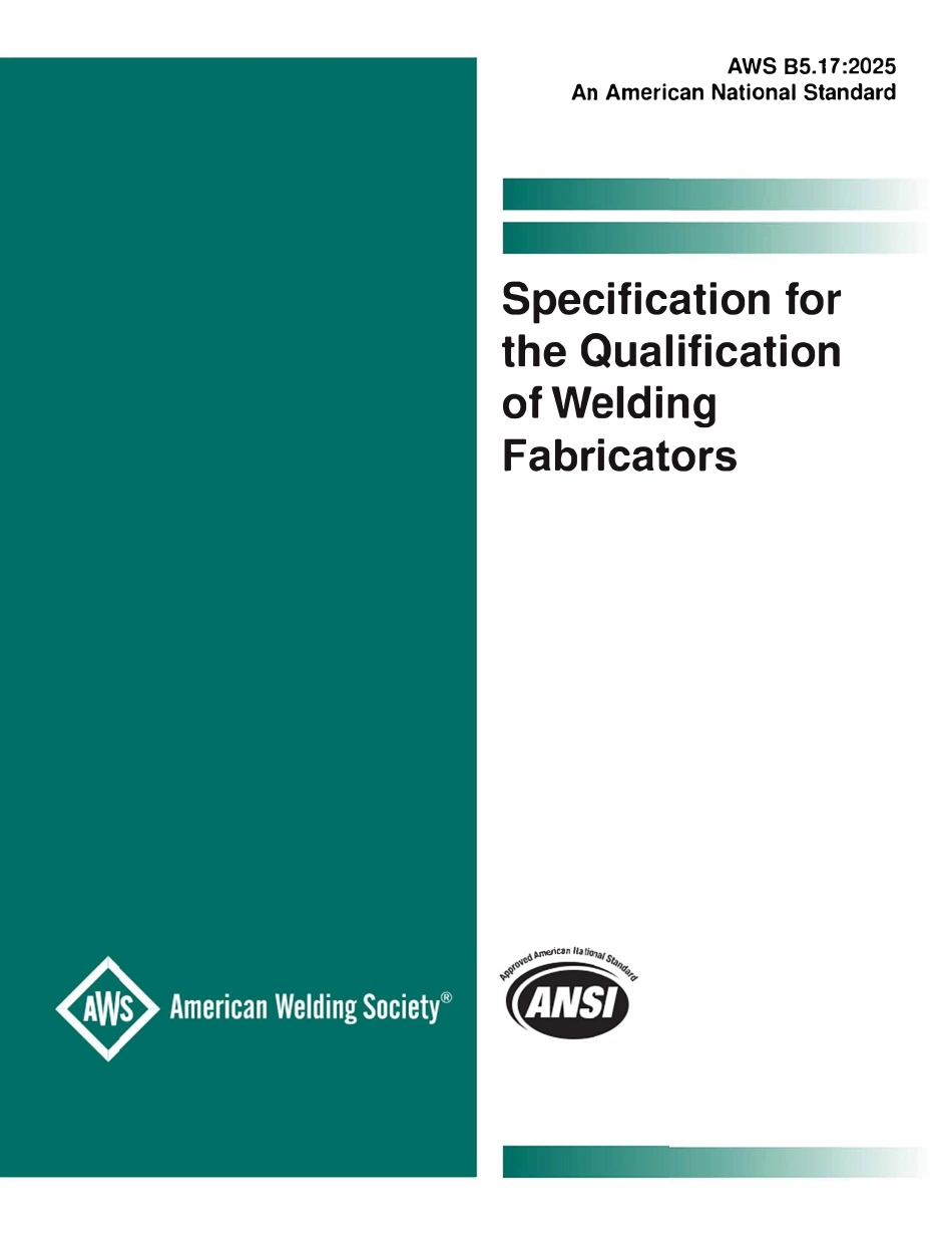 AWS B5.17-2025 焊接制造商资格规范(英文版).pdf_第1页