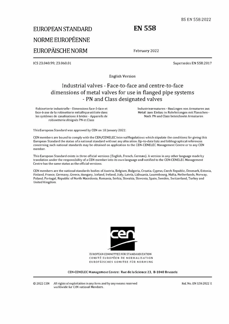 BS EN 558 2022 工业阀门（英文版）.pdf_第3页