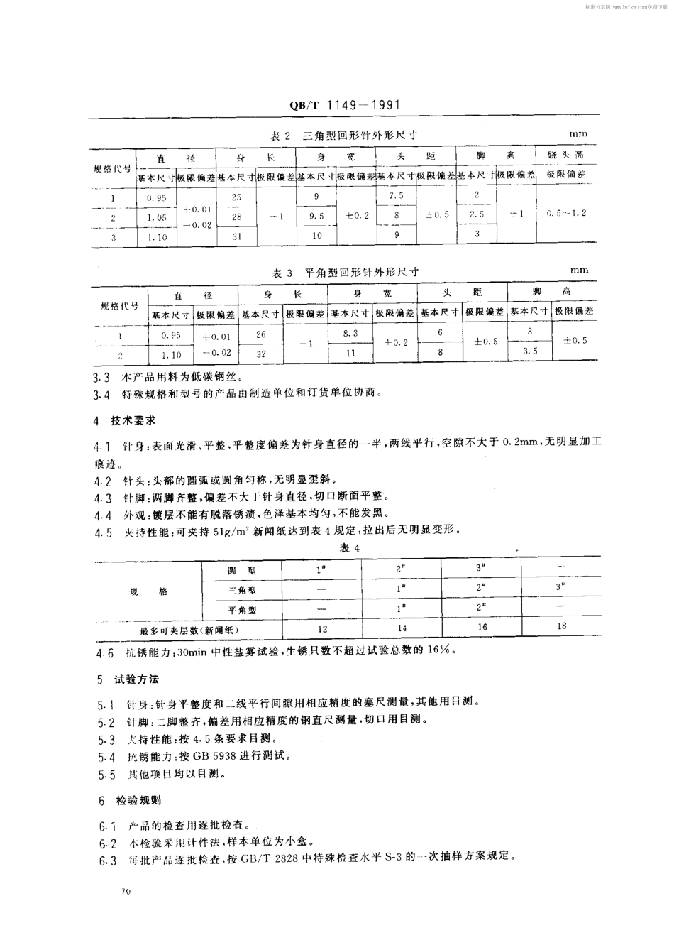 QB／T 1149-1991 回形针.pdf_第2页