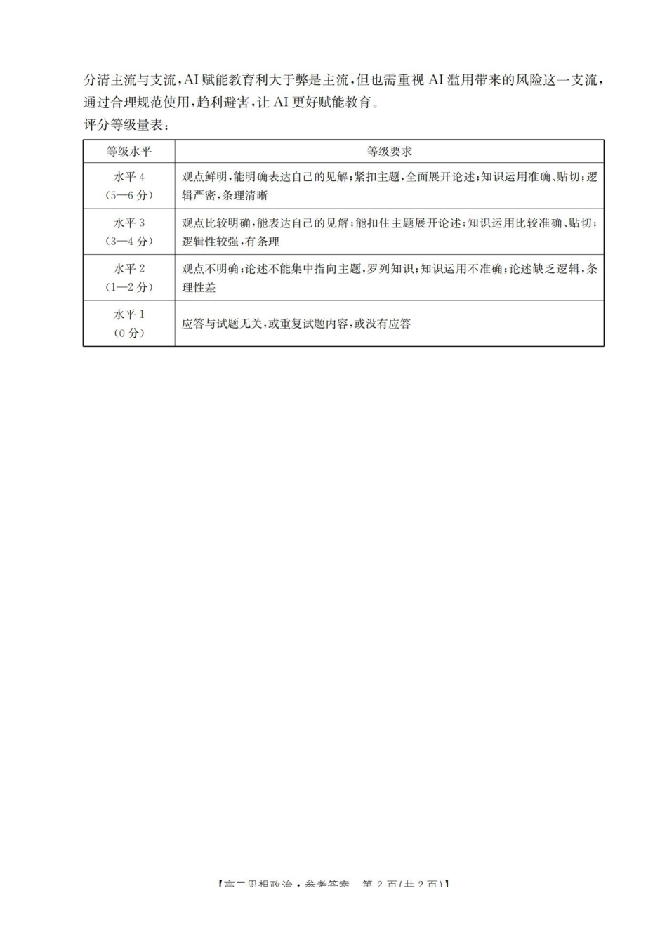 内蒙古赤峰市松山区全市普通高中联盟2025-2026学年高二上学期期中考试（26-141B）政治答案.pdf_第2页