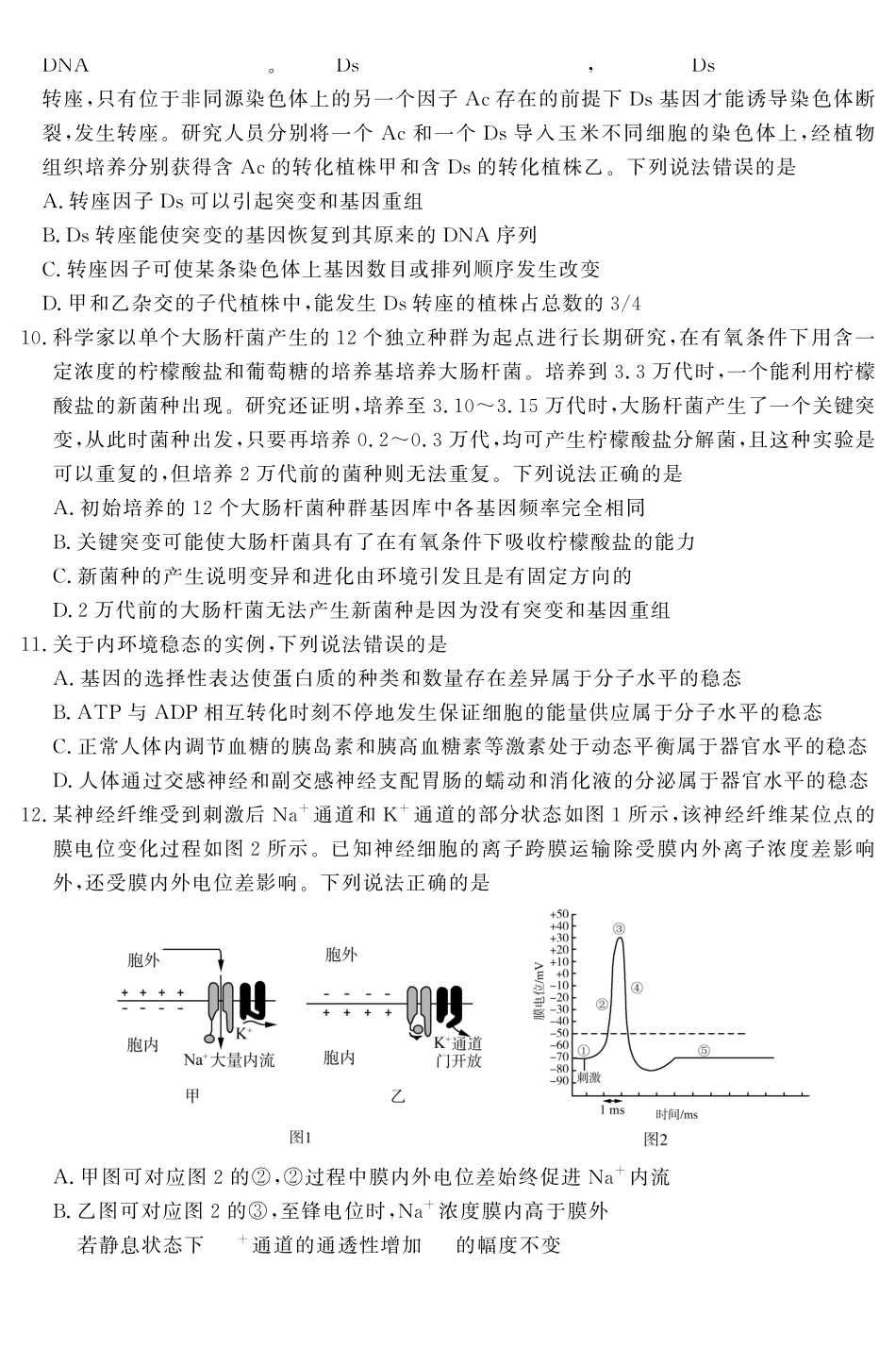山东名校考试联盟2025年12月高三年级阶段性检测生物.pdf_第3页