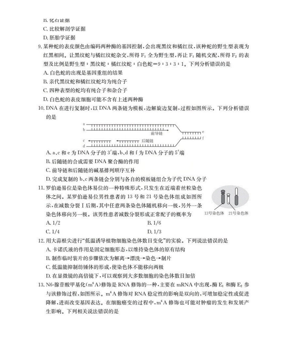 陕西省2026届高三上学期11月月考（26-151C）生物.pdf_第3页