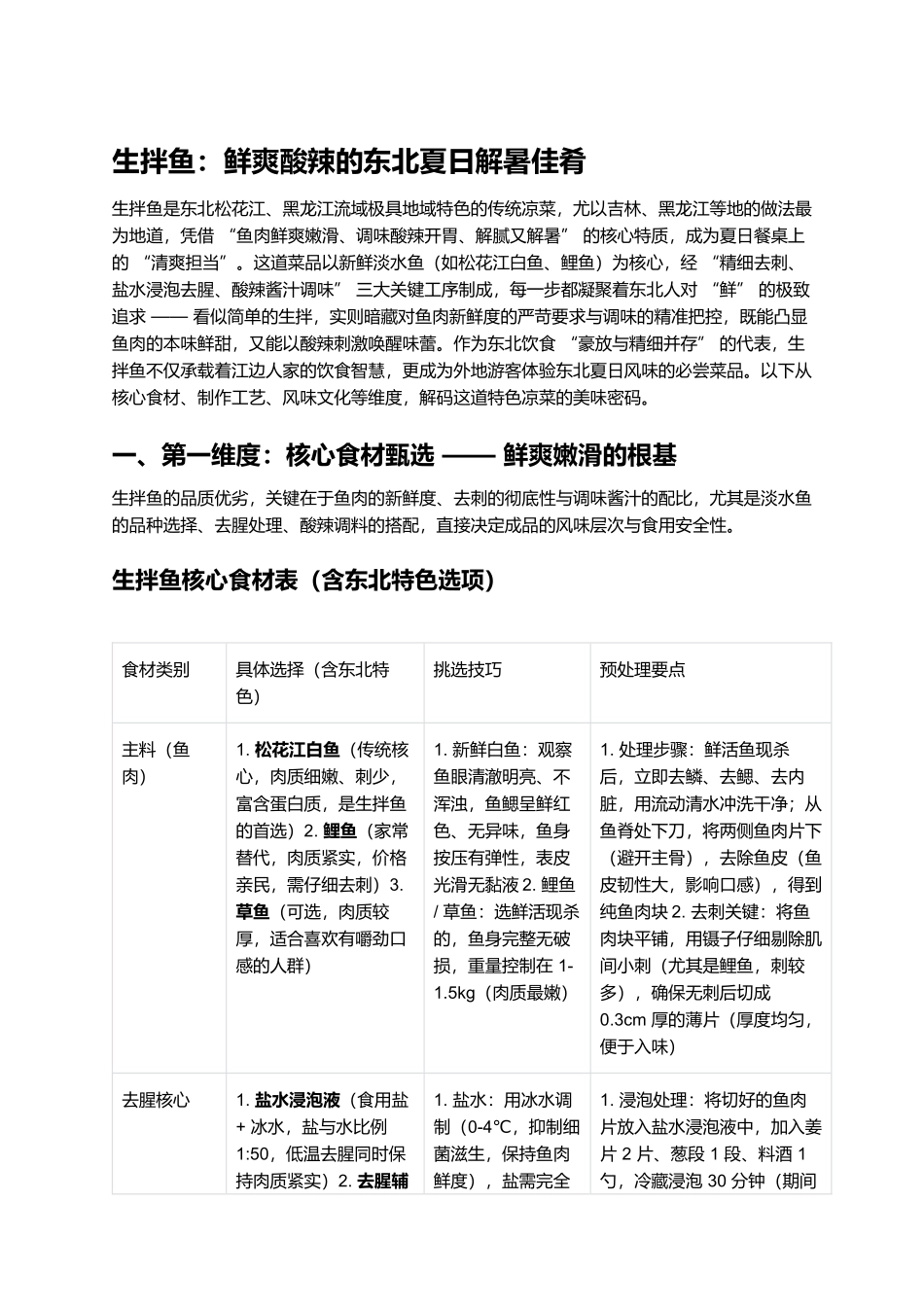 生拌鱼：鲜爽酸辣的东北夏日解暑佳肴.docx_第1页
