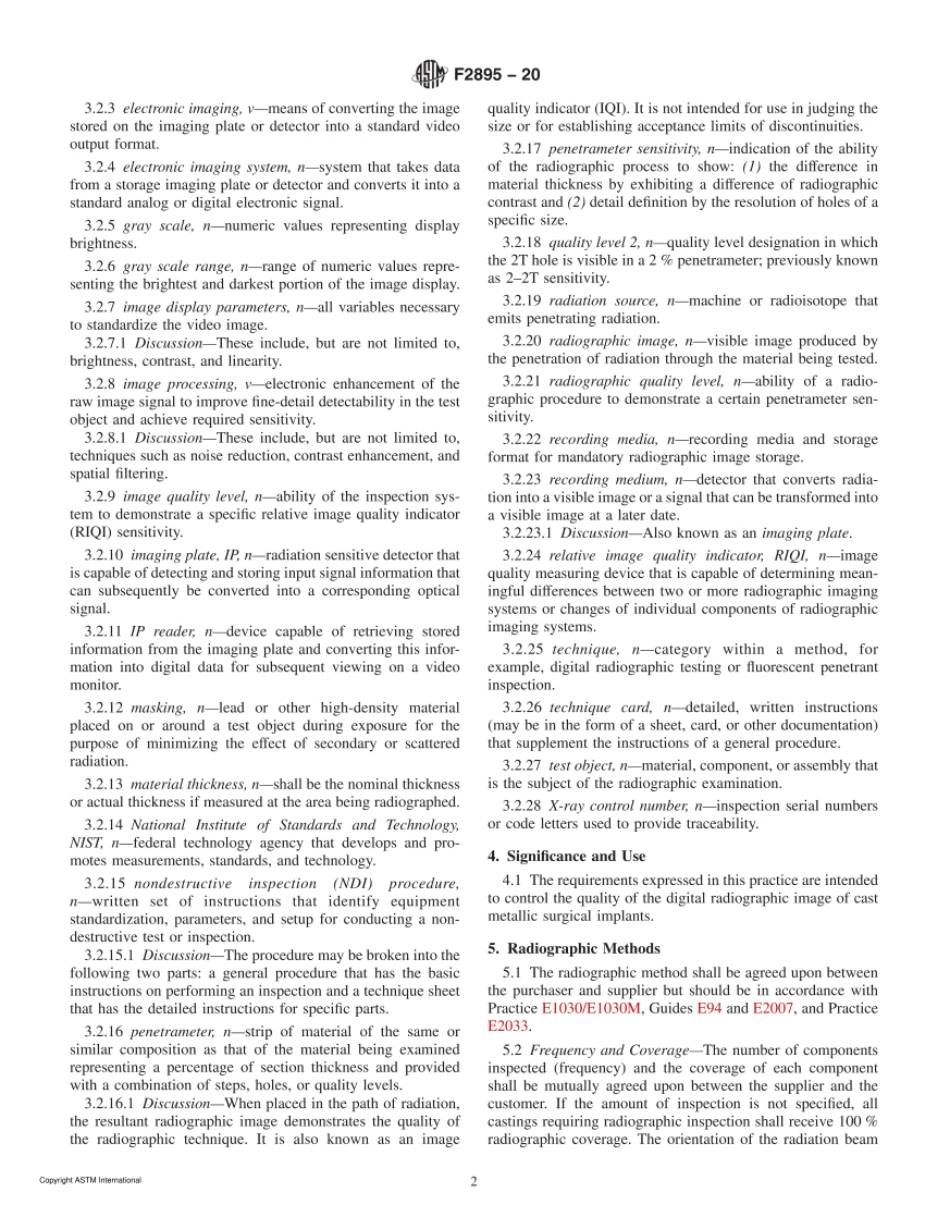 ASTM F2895-20 Standard Practice for Digital Radiography of Cast Metallic Implants.pdf_第2页