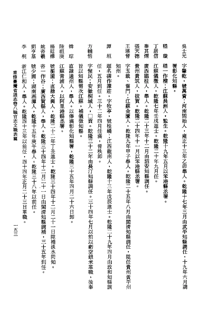 重修台湾省通志卷八 职官志 文职表篇武职表篇_301-600.pdf_第1页