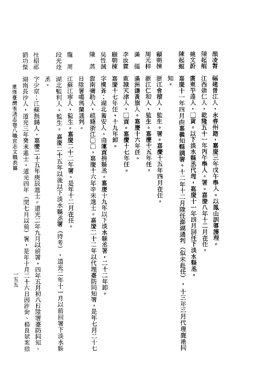 重修台湾省通志卷八 职官志 文职表篇武职表篇_301-600.pdf_第3页