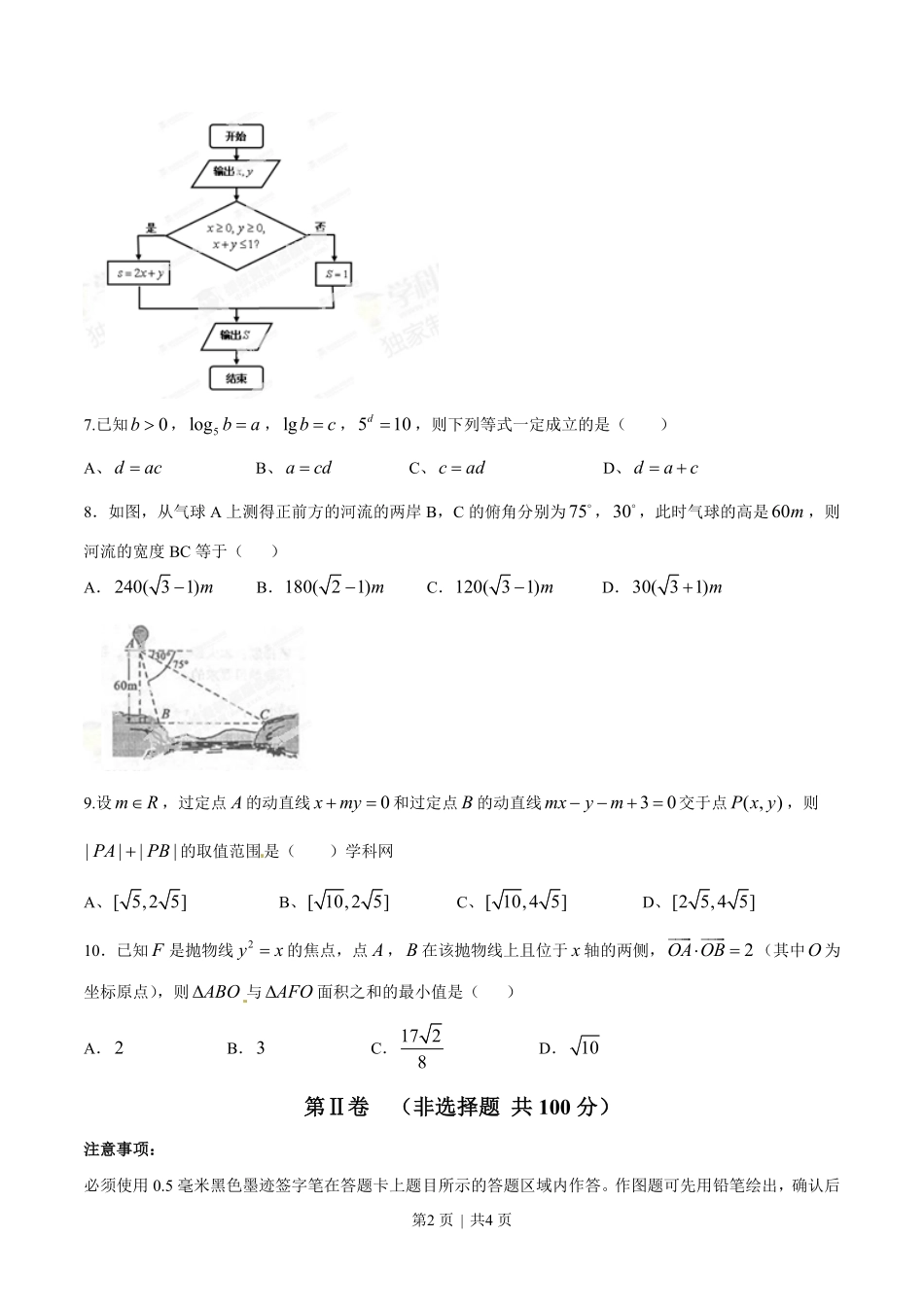 2014年高考数学试卷(文)(四川)(空白卷).pdf_第2页