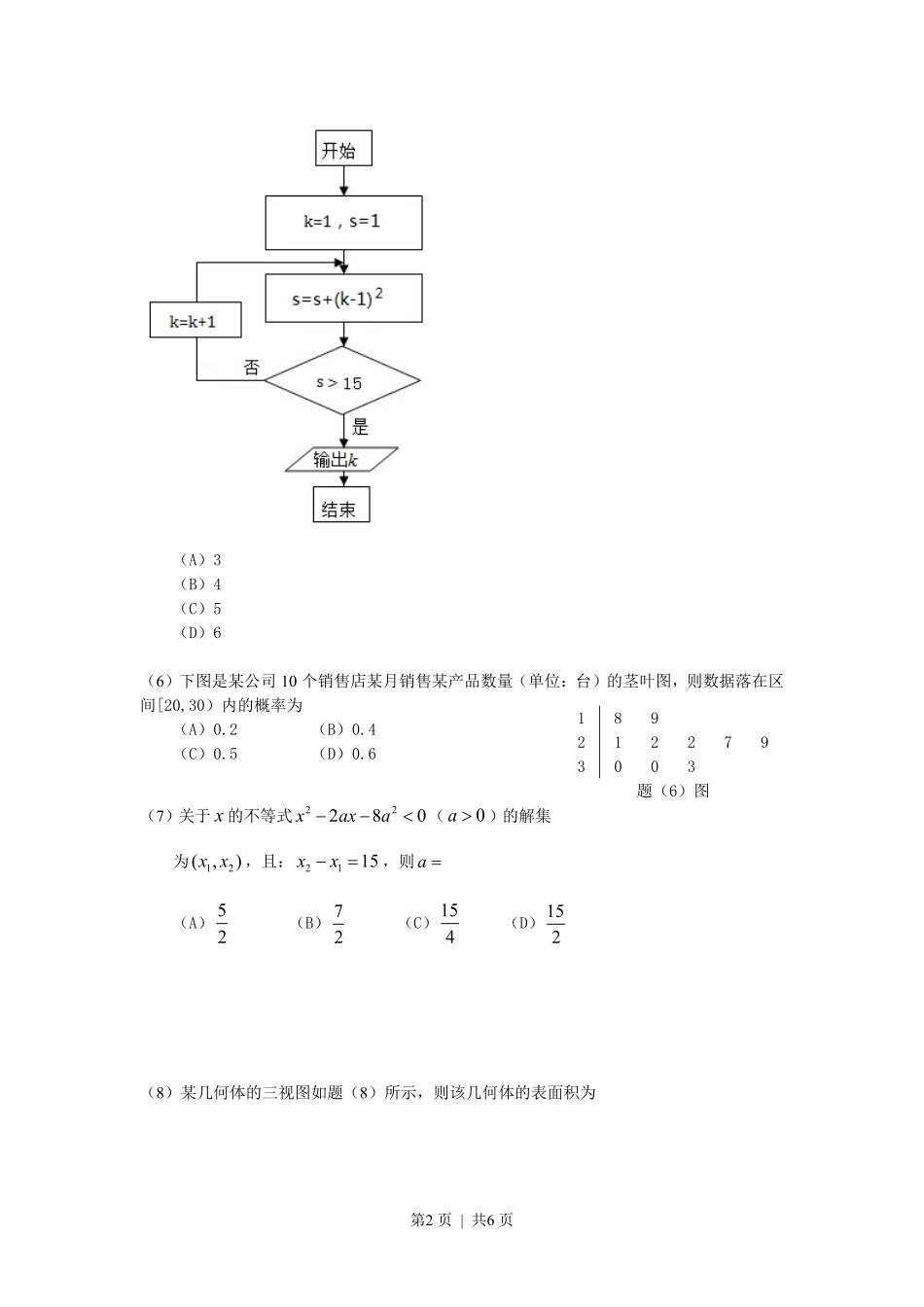 2013年高考数学试卷（文）（重庆）（空白卷）.pdf_第2页
