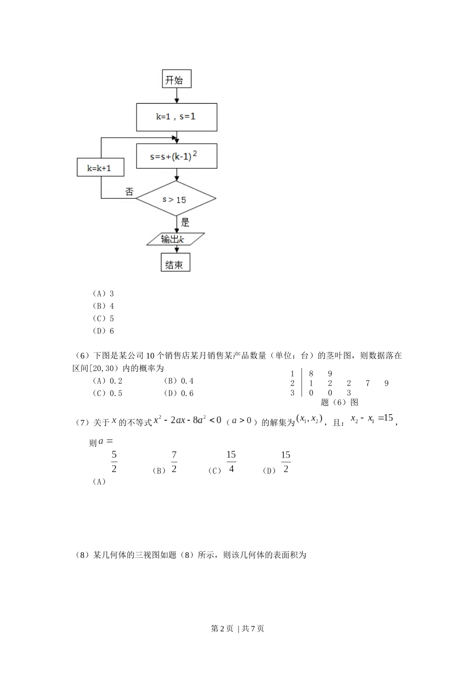 2013年高考数学试卷（文）（重庆）（空白卷）.docx_第2页