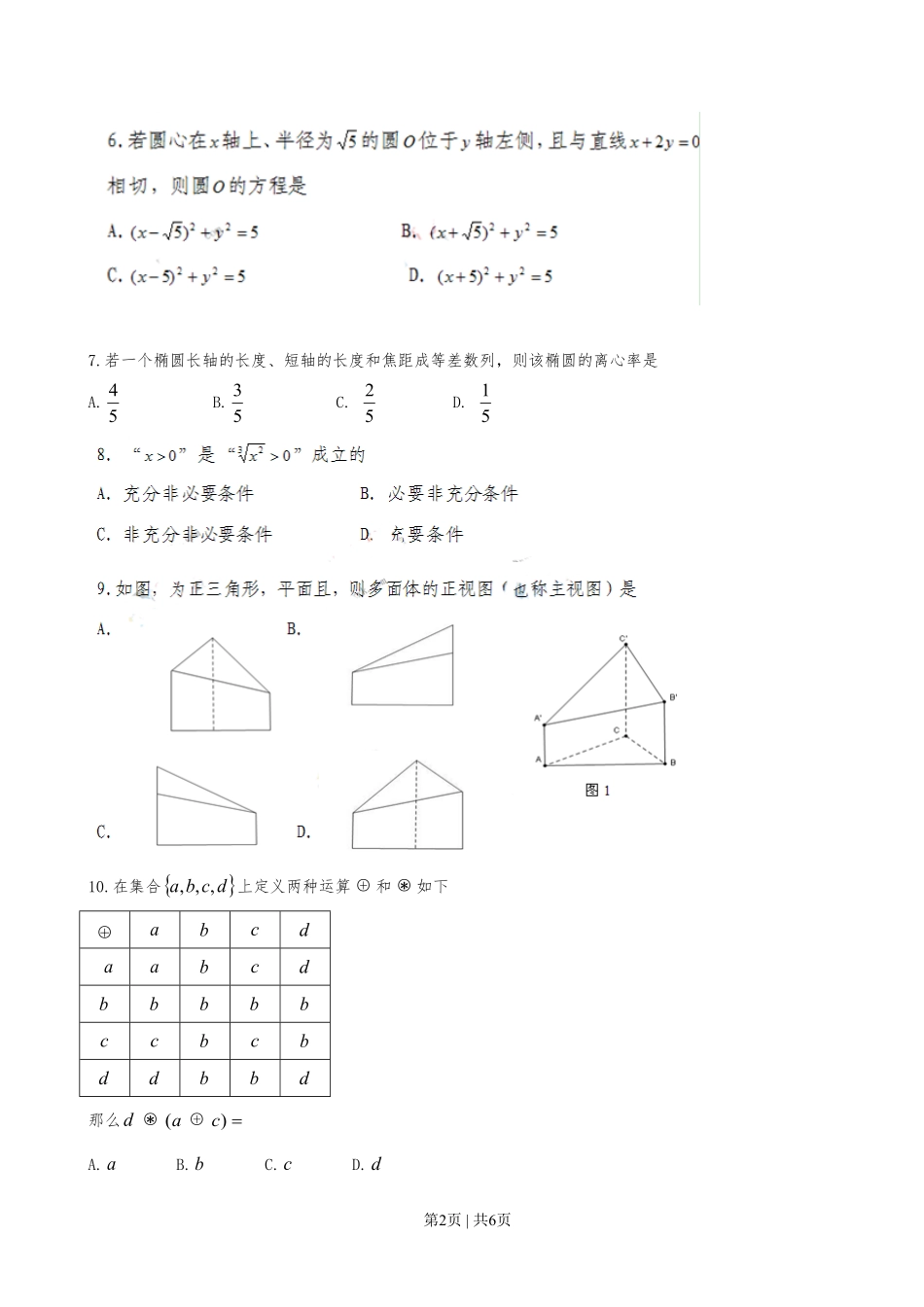 2010年高考数学试卷（文）（广东）（空白卷）.pdf_第2页