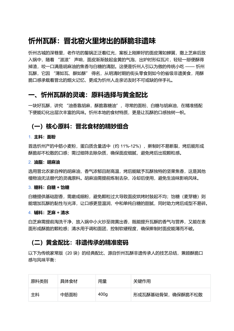 忻州瓦酥：晋北窑火里烤出的酥脆非遗味.docx_第1页