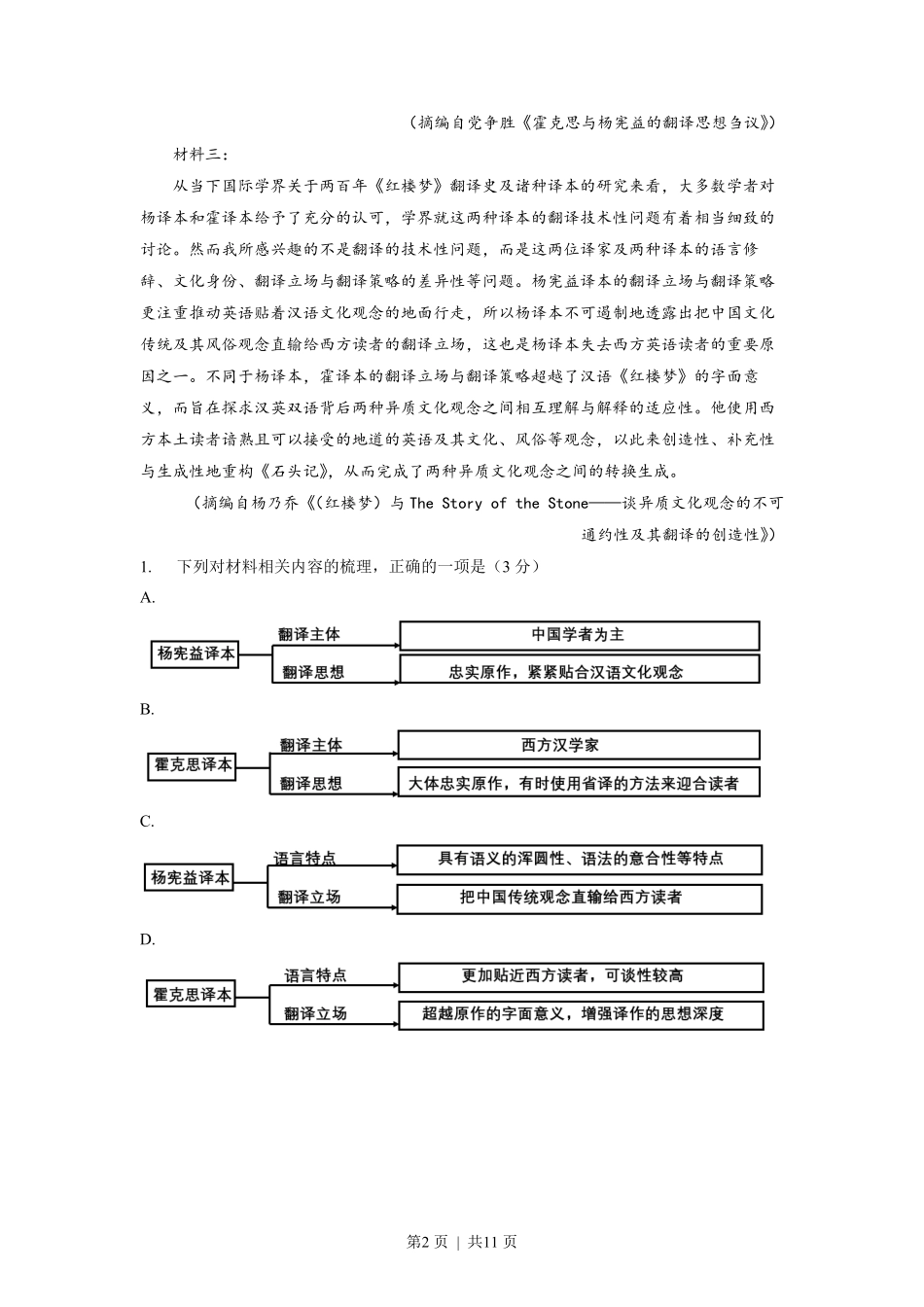 2022年高考语文试卷(新高考Ⅱ卷)(空白卷).pdf_第2页