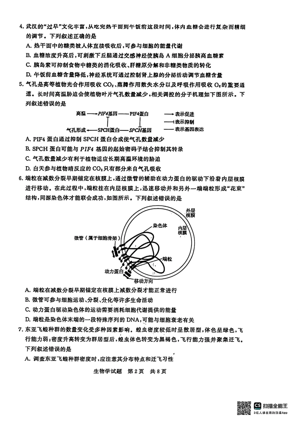 【生物试卷】福建省2026届高三第一次八省联考(T8联考)(12.24-12.25).pdf_第2页