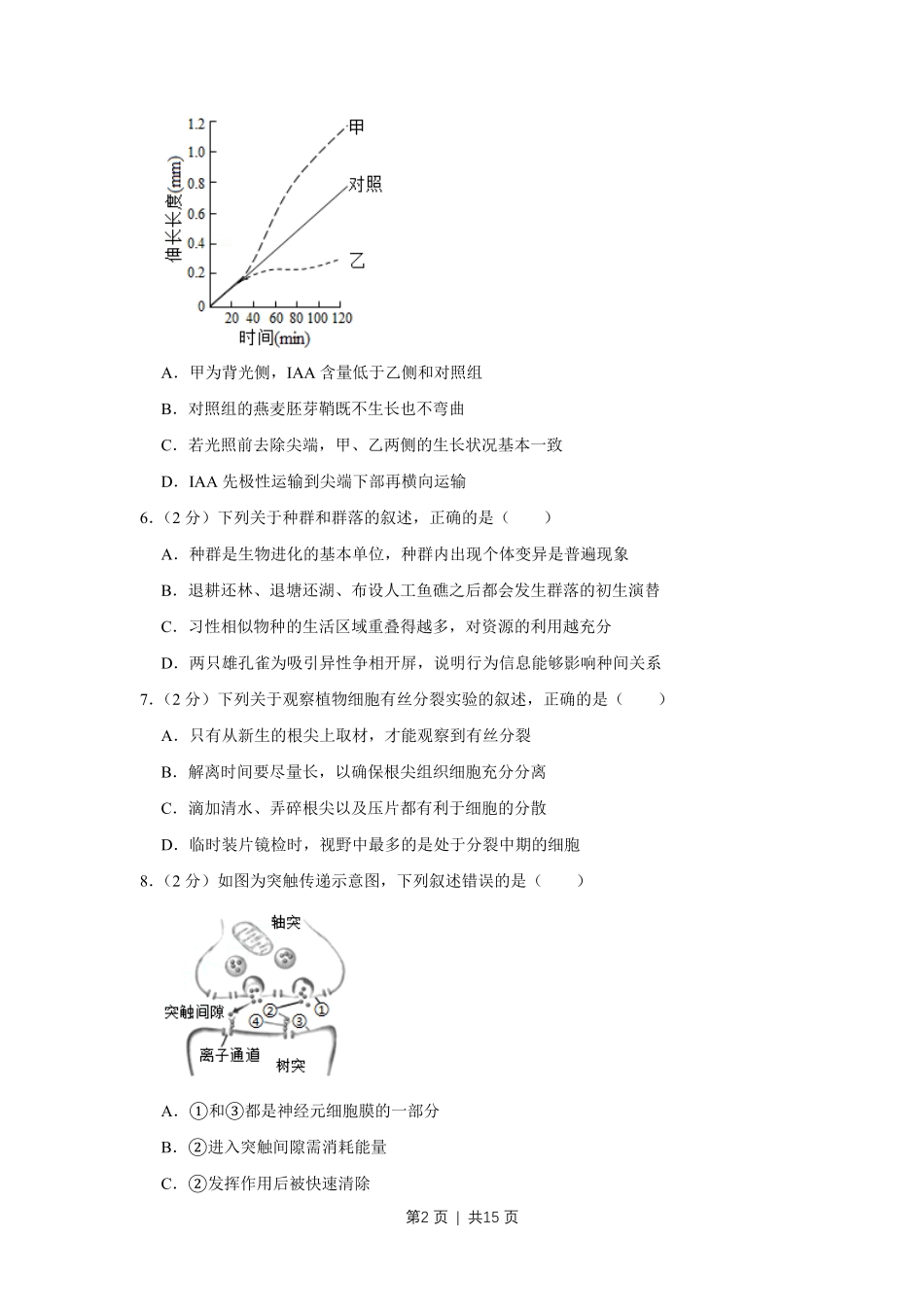 2019年高考生物试卷(江苏)(空白卷).pdf_第2页