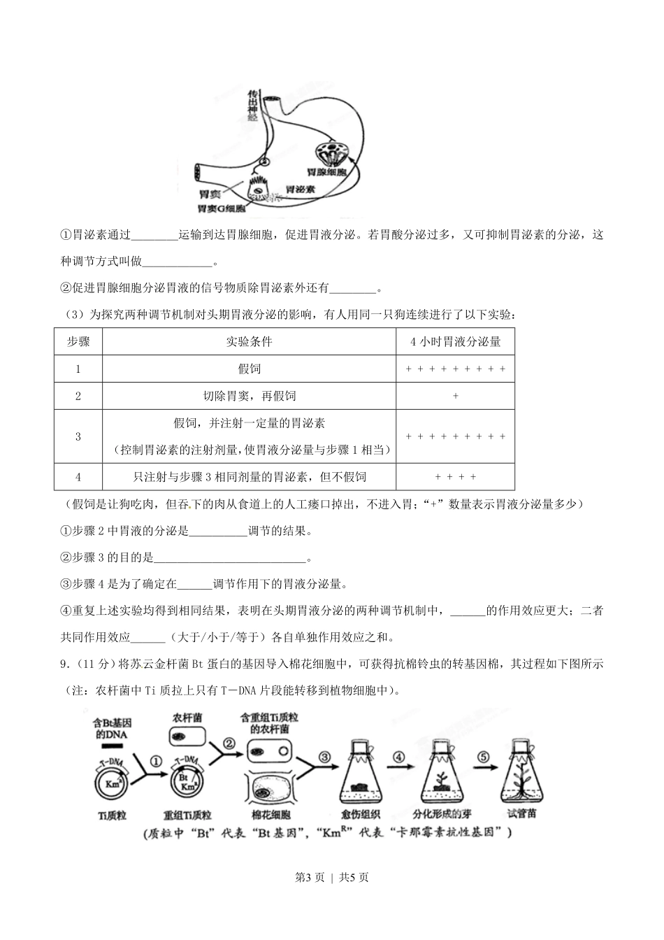 2015年高考生物试卷（四川）（空白卷）.pdf_第3页