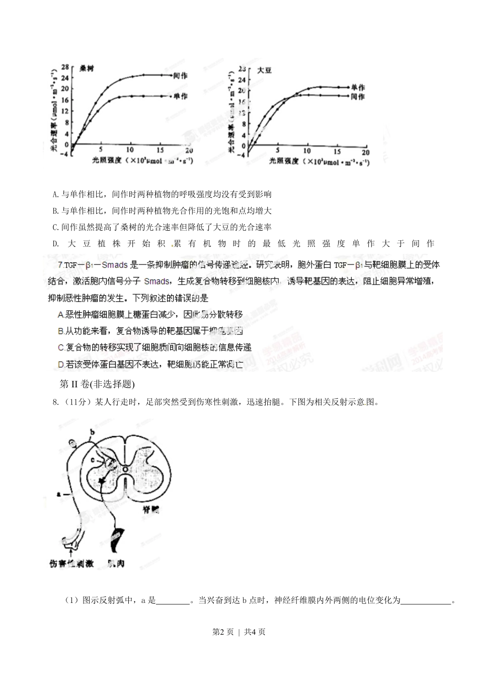 2014年高考生物试卷(四川)(空白卷).pdf_第2页