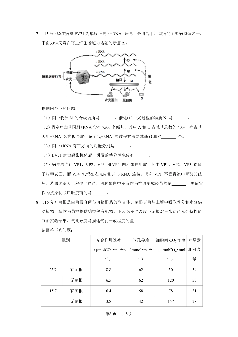 2013年高考生物试卷（天津）（空白卷）.pdf_第3页