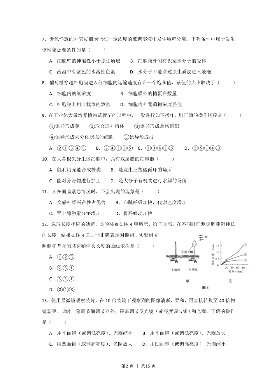 2013年高考生物试卷（上海）（空白卷）.pdf_第2页