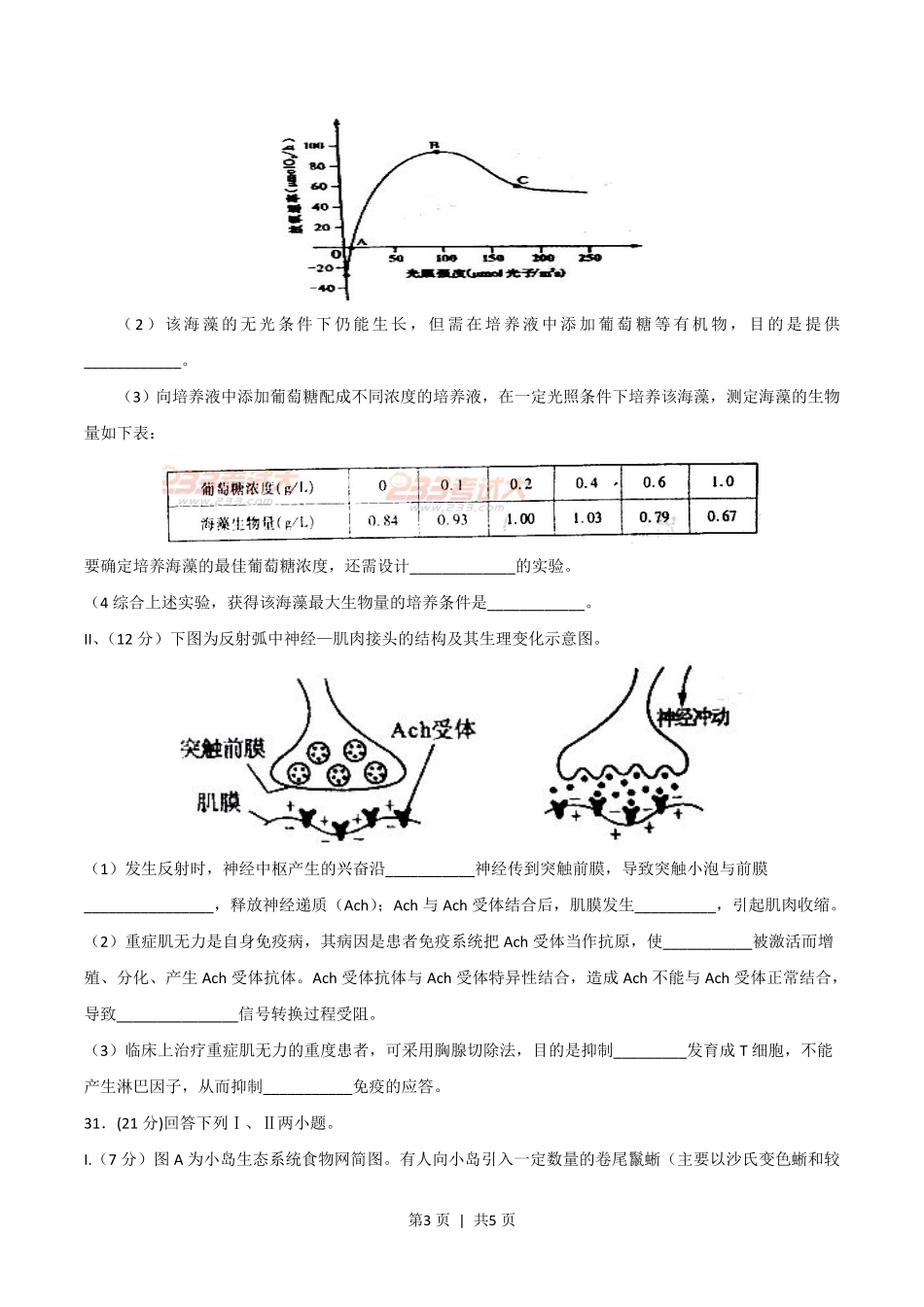 2011年高考生物试卷（四川）（空白卷）.pdf_第3页