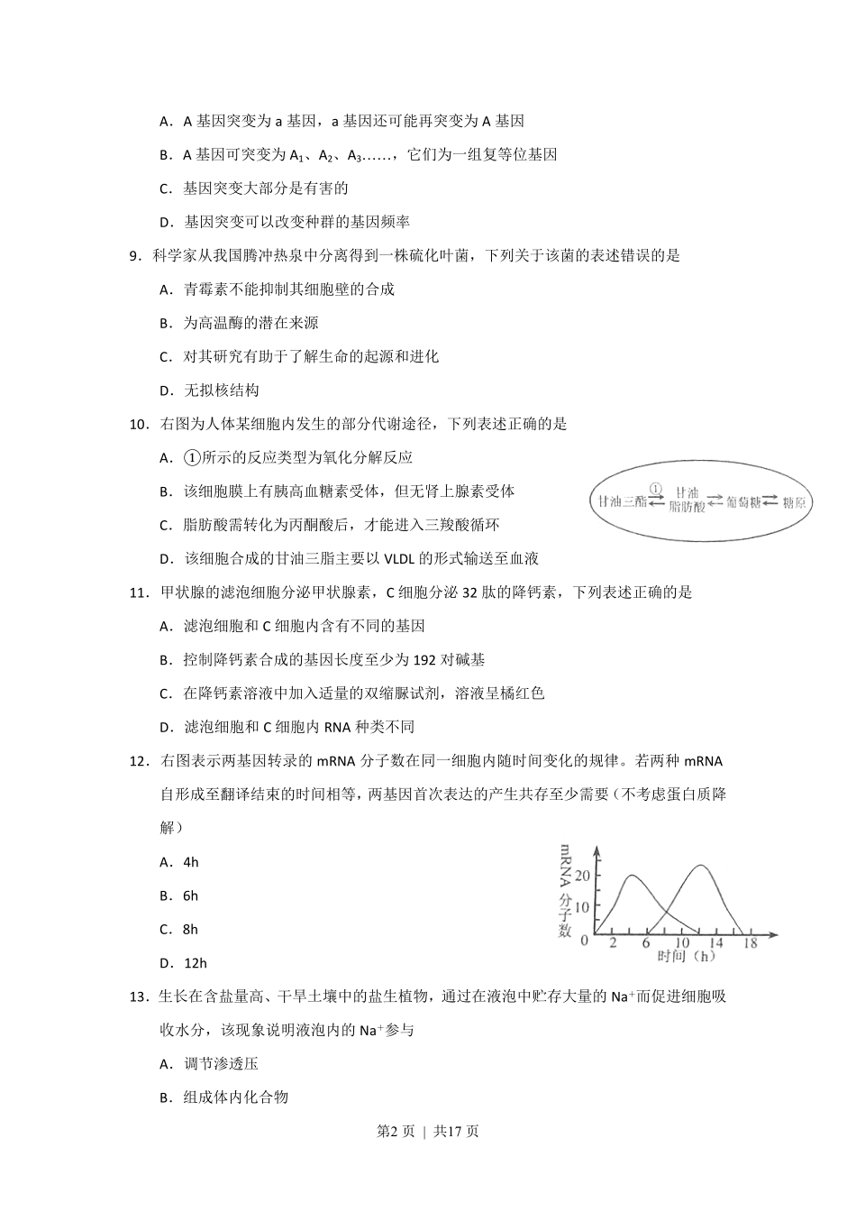 2011年高考生物试卷(上海)(解析卷).pdf_第2页