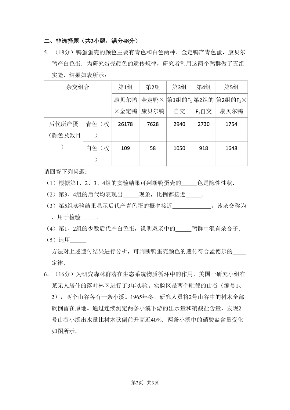 2009年高考生物试卷（北京）（空白卷）.pdf_第2页