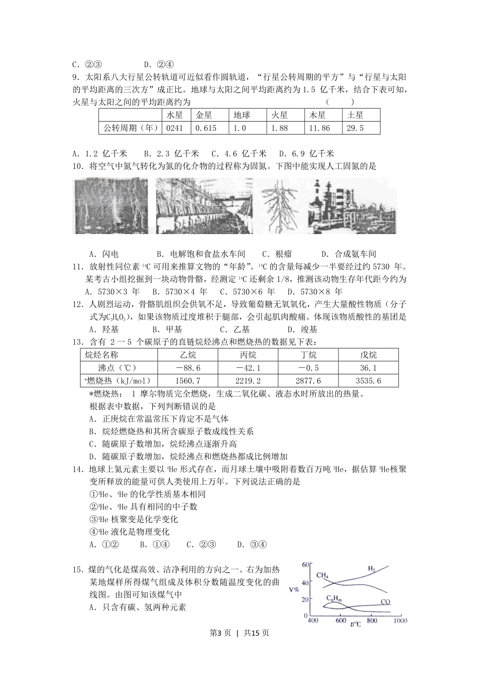 2007年上海高考理科综合能力测试真题及答案.pdf_第3页