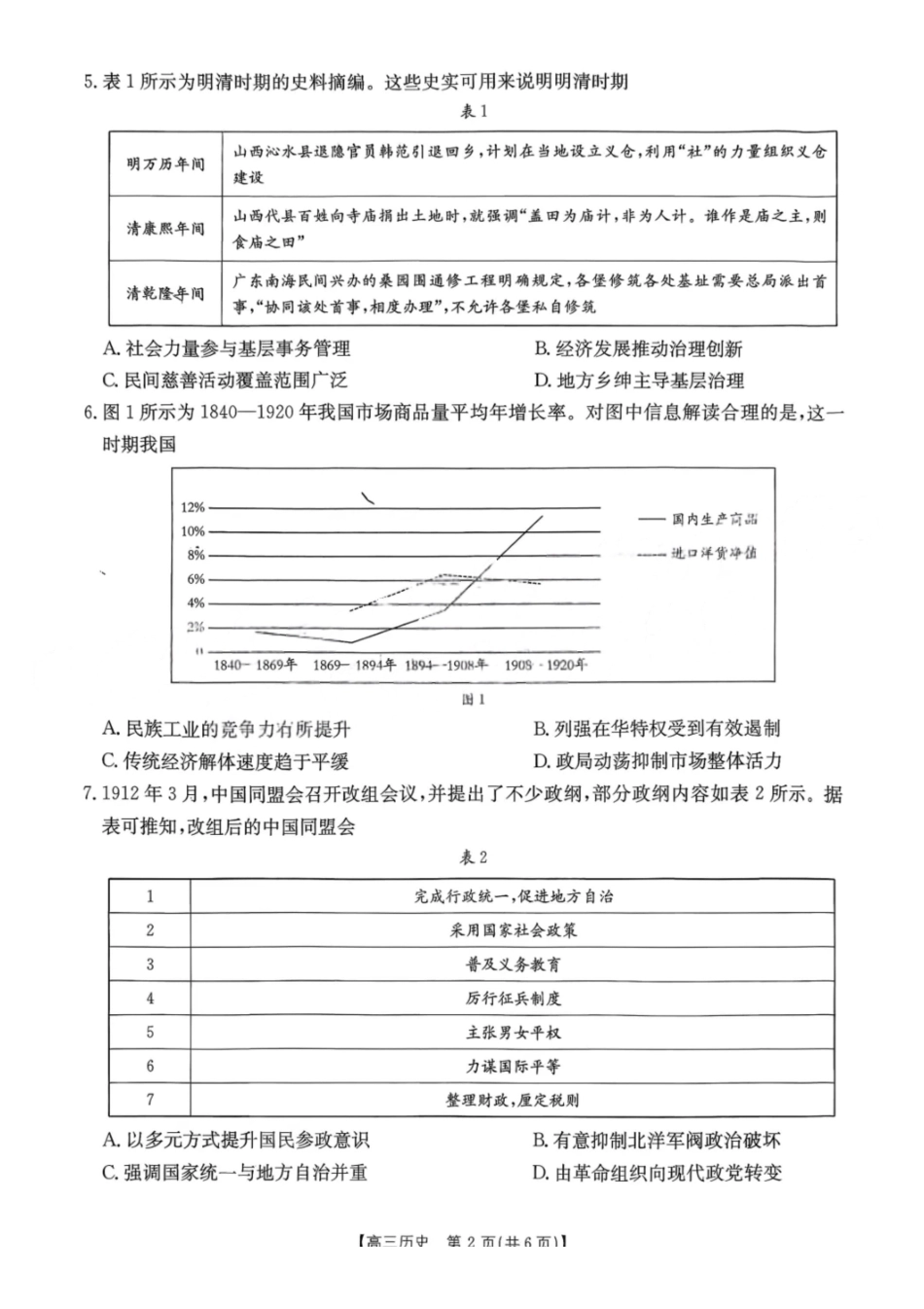 历史试卷江西省“三新”协同教研共同体12月高三联考(12.25-12.26).pdf_第2页