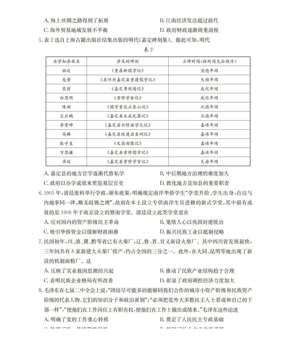 辽宁省葫芦岛市葫芦岛市、县2026届高三上学期协作校第二次考试（26-147C）历史.pdf_第2页
