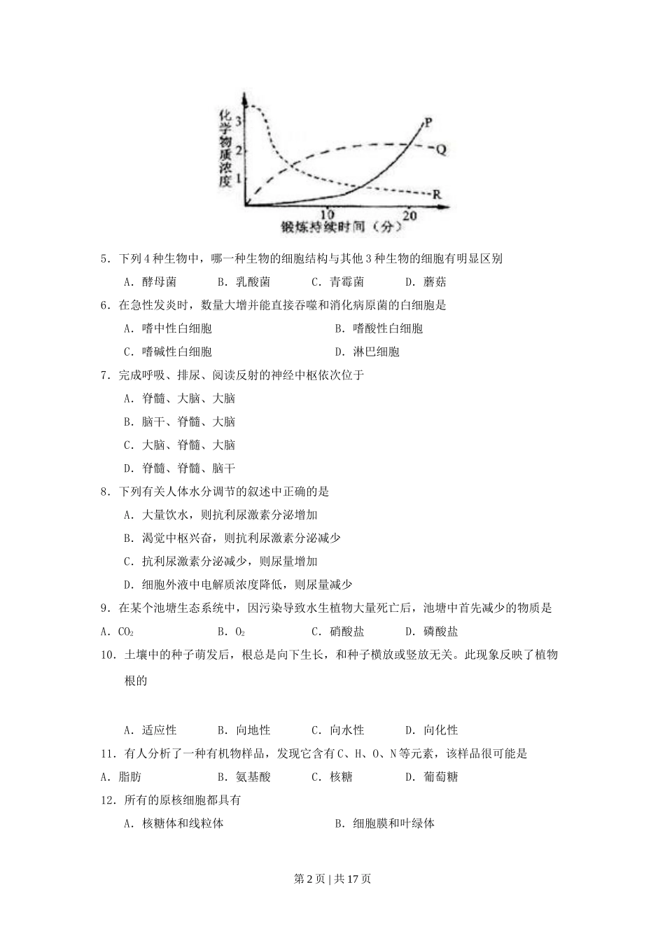 2000年上海高考生物真题及答案.doc_第2页
