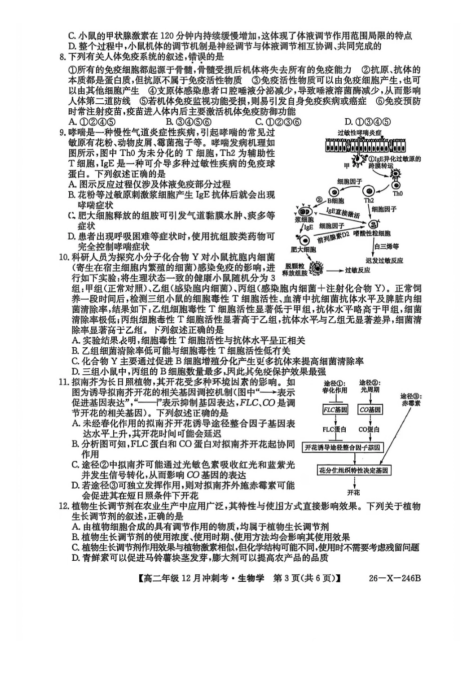 生物试卷山西省吕梁市三晋卓越联盟20225-2026学年高二12月冲刺卷(26-X-246B)(12.22-12.23).pdf_第3页