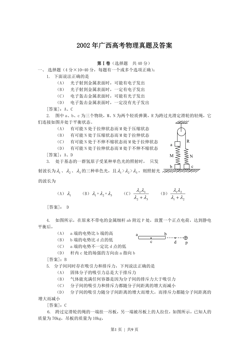 2002年广西高考物理真题及答案.pdf_第1页
