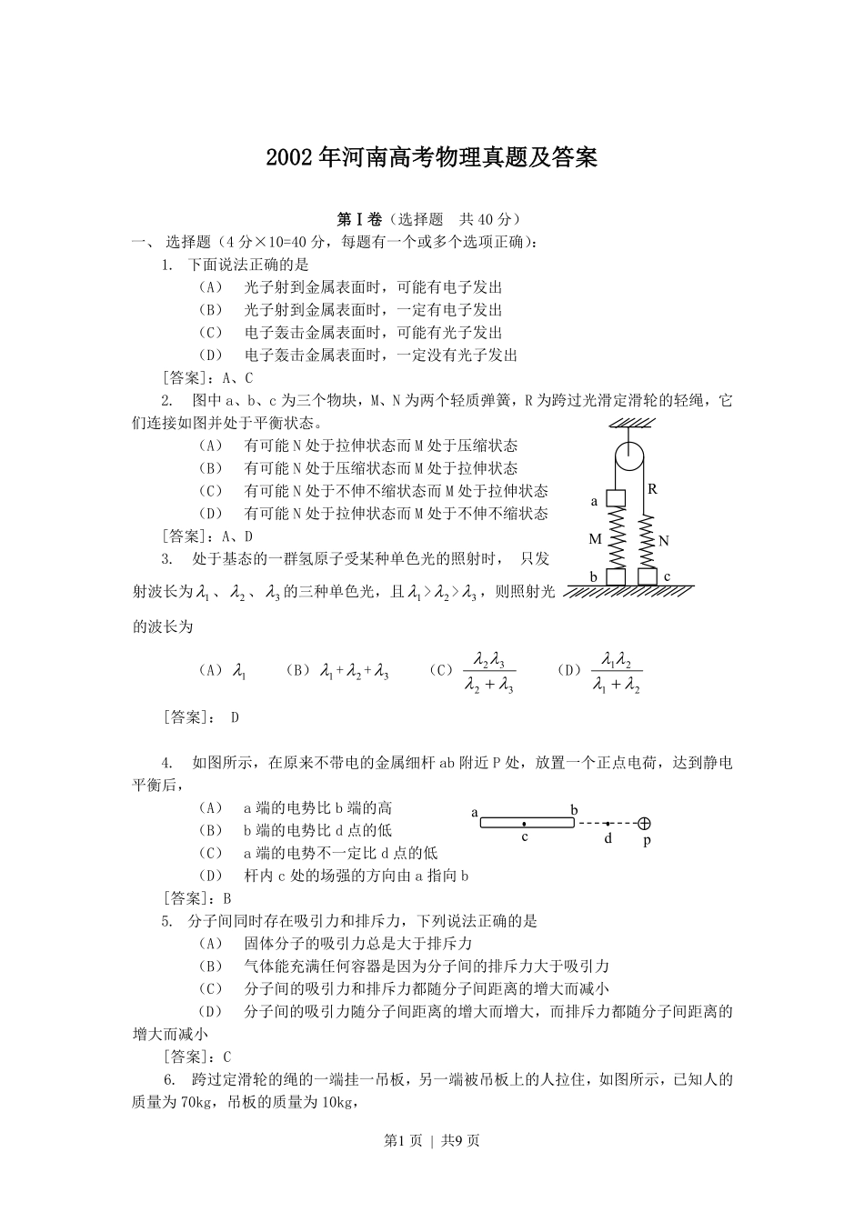 2002年河南高考物理真题及答案.pdf_第1页