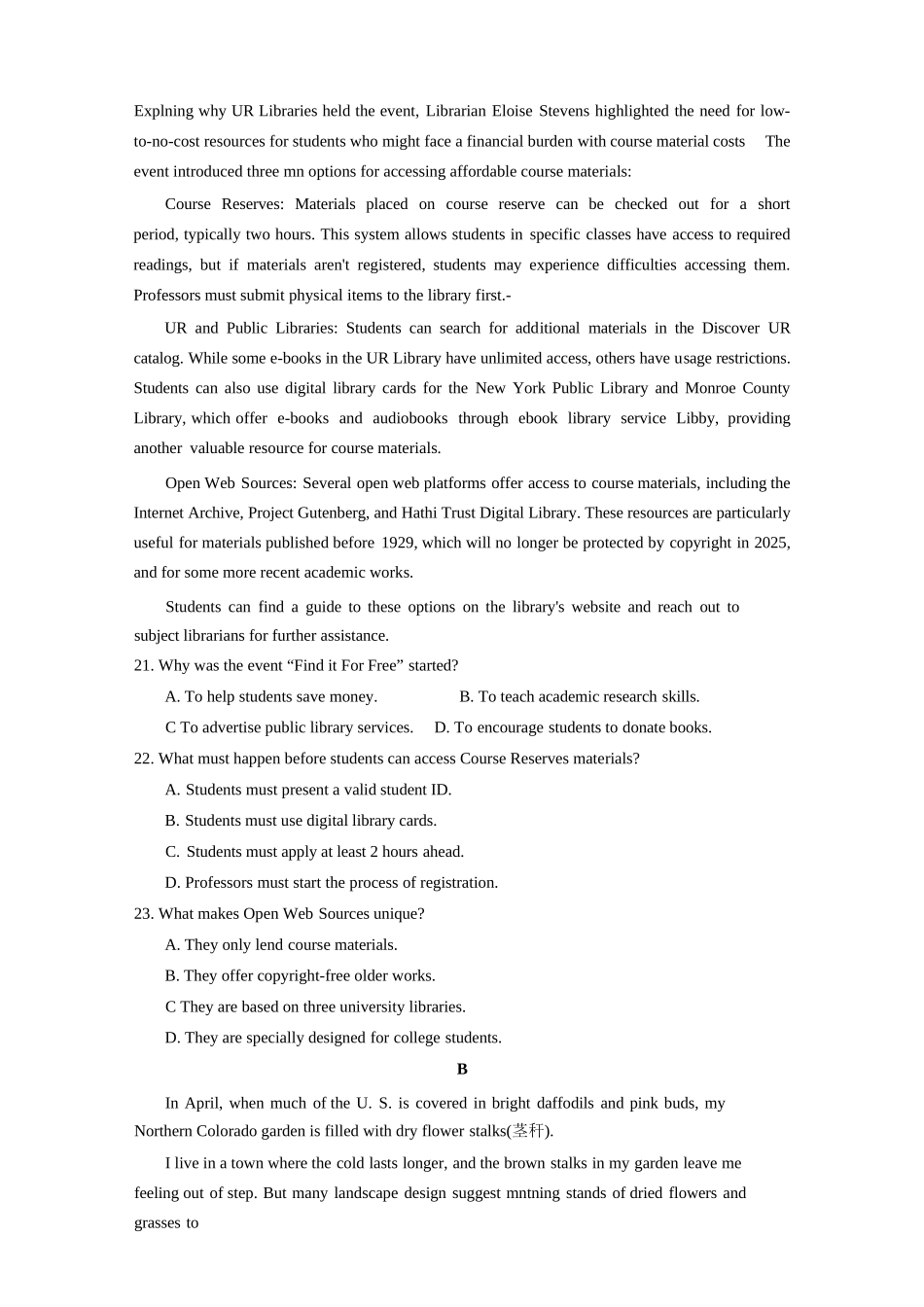 英语试卷+答案湖南省长沙市第一中学2025-2026学年高二第一学期第二次阶段性检测暨12月月考（12.19-12.20）.docx_第3页