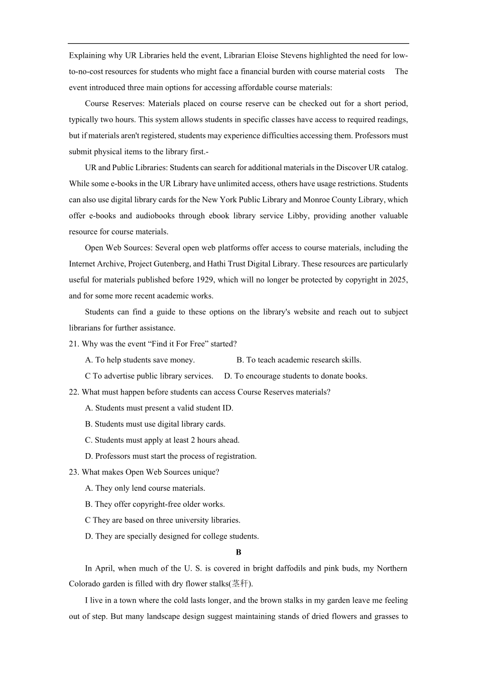英语试卷+答案湖南省长沙市第一中学2025-2026学年高二第一学期第二次阶段性检测暨12月月考（12.19-12.20）.pdf_第3页