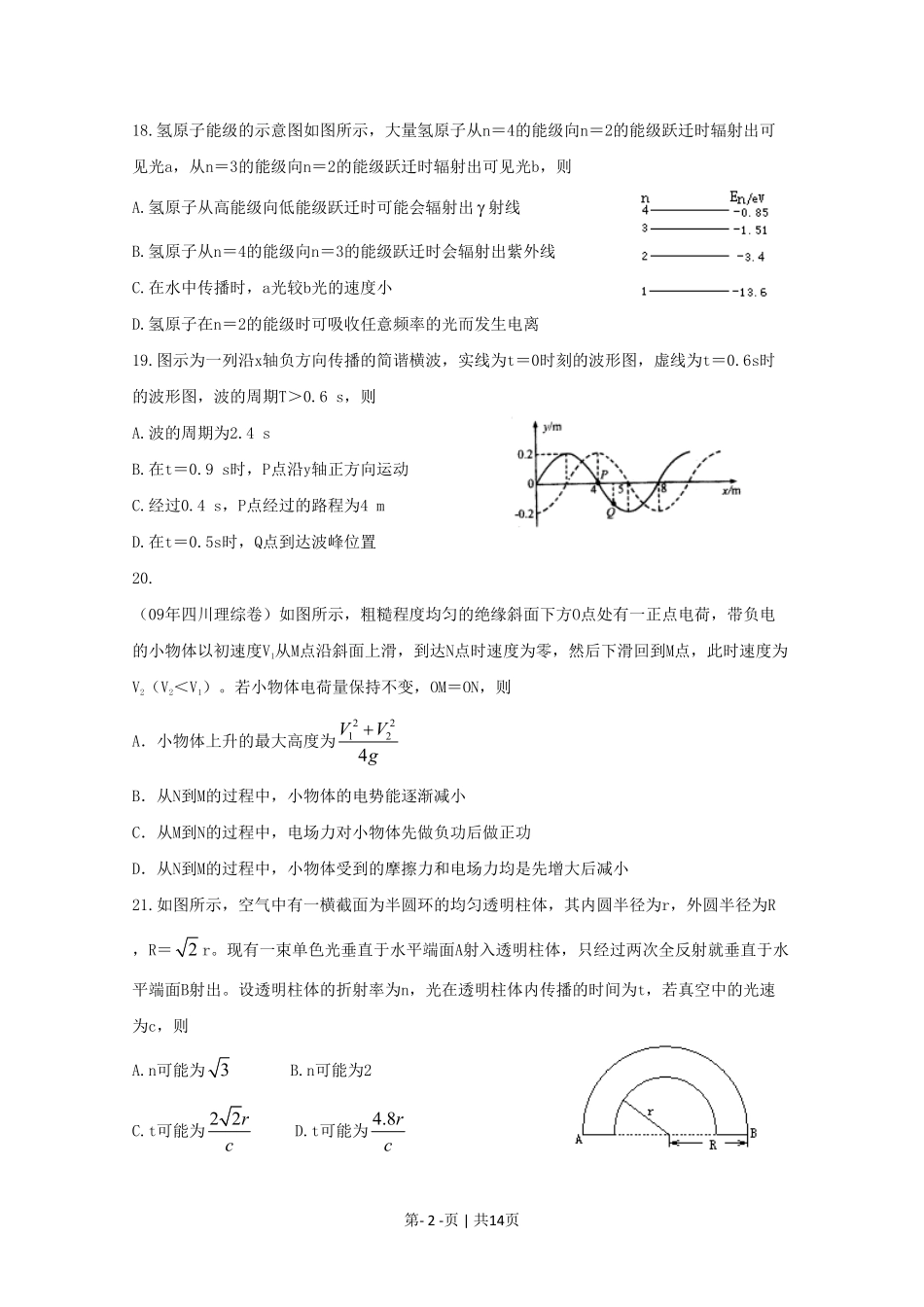 2009年高考物理真题（四川）（解析卷）.pdf_第2页